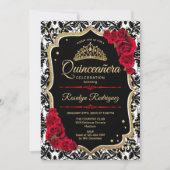 Quinceanera - Black Gold Red Kaart (Voorkant)