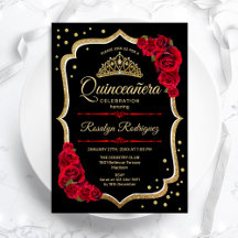 Quinceanera - Black Red Gold