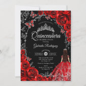Quinceanera Black Red Silver Kaart (Voorkant)