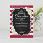 Quinceanera - Black Red White Silver Kaart (Staand voorkant)