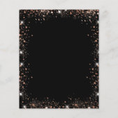 Quinceanera black roos gold budget uitnodiging flyer (Achterkant)