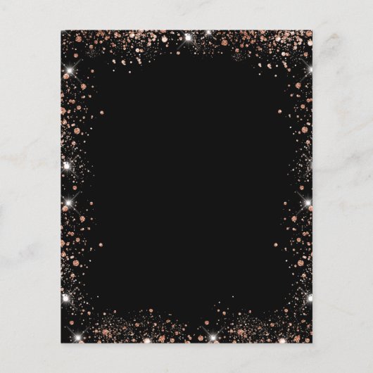 Quinceanera black roos gold budget uitnodiging flyer (Achterkant)