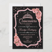 Quinceanera - Black Roos Gold Kaart (Voorkant)