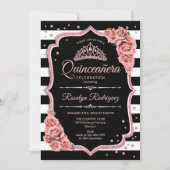Quinceanera - Black Roos Gold Kaart (Voorkant)