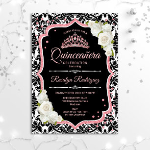 Quinceanera - Black Roos Gold Kaart