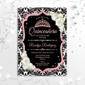 Quinceanera - Black Roos Gold Kaart