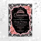 Quinceanera - Black Roos Gold Kaart