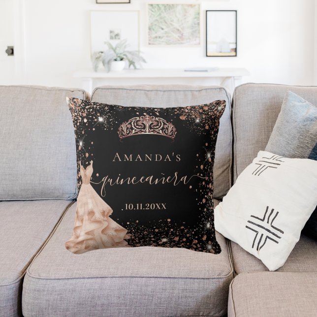 Quinceanera Black roos goutiara jurk Kussen (Creator heeft geüpload)