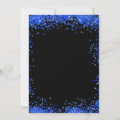 Quinceanera Black royal blue sparkles Kaart (Achterkant)
