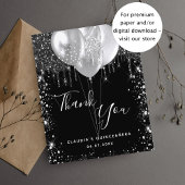 Quinceanera Black Silglitter bedankt budget Flyer