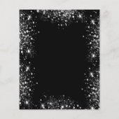 Quinceanera Black Silglitter-begrotingsuitnodiging Flyer (Achterkant)
