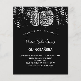 Quinceanera Black Silver Lopard