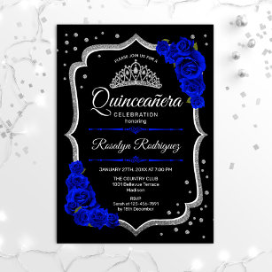Quinceanera - Black Silver Royal Blue Kaart