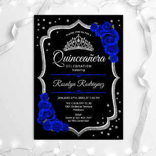Quinceanera - Black Silver Royal Blue Kaart