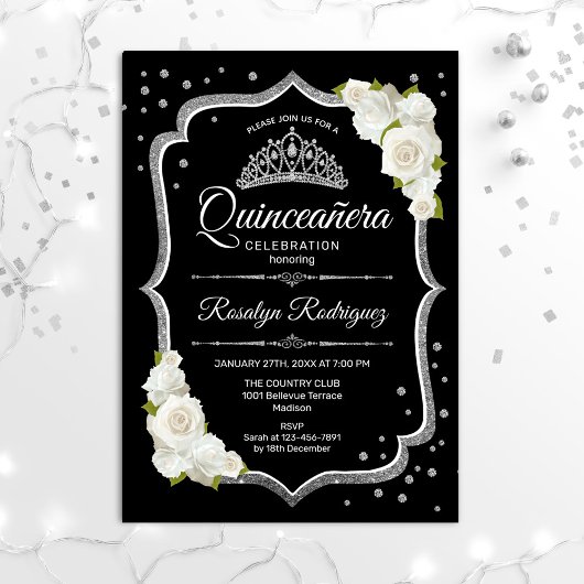 Quinceanera - Black Silver White Kaart