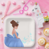 Quinceañera Blauw Elegant Prinses Papier Bord (Feest)