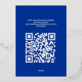 Quinceañera blauw meisje silhouet in harten zilver folie feestdagenkaart (Achterkant)