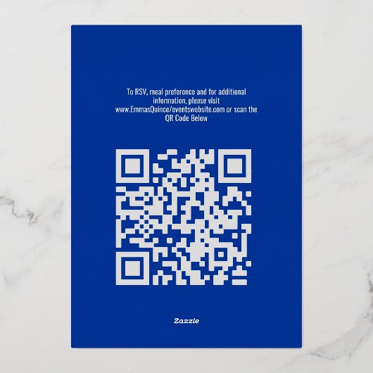 Quinceañera blauw meisje silhouet in harten zilver folie feestdagenkaart (Achterkant)