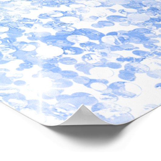 Quinceanera blauw wit glitter welkom poster (Hoek)