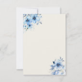 Quinceanera blauwe bedankkaart (Achterkant)