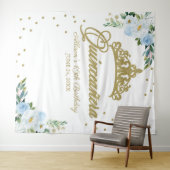 Quinceanera Blauwe Bloemen Achtergrond Wandkleed (In Situ (horizontaal))