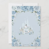 Quinceañera Blauwe Bloemen Prinses Kasteel Koets Kaart (Achterkant)
