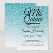 Quinceañera Blauwe Glitters 15e Verjaardag  Kaart (Voorkant / Achterkant)