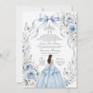 Quinceañera Blauwe Jurk 15 Jaar Prinses Tiara Kaart