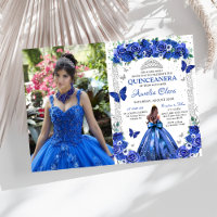 Quinceañera Blauwe Rozen Bloemenprinses Foto