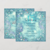 Quinceanera Blauwgroen Blue Pearls Ocean Sky Kaart (Voorkant / Achterkant)