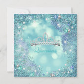 Quinceanera Blauwgroen Blue Pearls Ocean Sky Kaart (Achterkant)