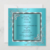 Quinceanera Blauwgroen Blue Silver Tiara Eiffel To Kaart (Achterkant)