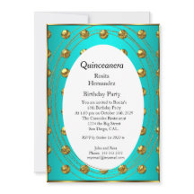 Quinceanera Blauwgroen Green Gold Balls Birthday P