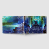 Quinceanera Blauwgroen marineblauw Waterverf Gastenboek (Volledig)