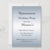 Quinceanera Bleek Blue Birthday Party 2 Uitnodigin Kaart (Voorkant)