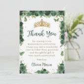 Quinceañera Bloem Butterfly Diadeem Bedankkaart Kaart (Staand voorkant)