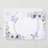 Quinceañera Bloem Butterfly Tiara Bedankkaart Kaart (Achterkant)