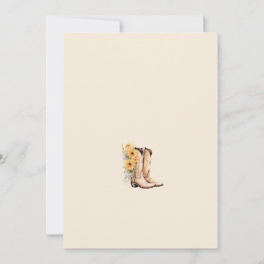 Quinceañera Bloemen Charro Zonnebloem Landelijk Ru Kaart (Achterkant)