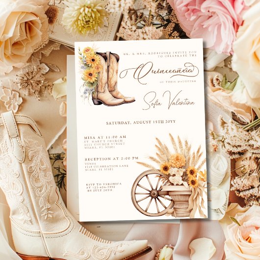 Quinceañera Bloemen Charro Zonnebloem Landelijk Ru Kaart
