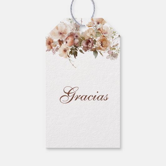 Quinceanera Bloemen Paarse Cadeaulabel (Achterkant)