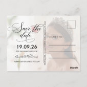 Quinceañera Bloemen Roos Gouden Jurk Save The Date Briefkaart (Achterkant)