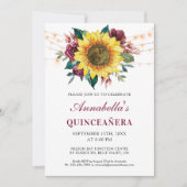 Quinceanera Bloemen Zonnebloem Lichten Partij Kaart (Voorkant)