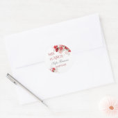 Quinceañera bloemenrojo ronde sticker (Envelop)