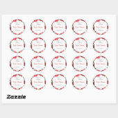 Quinceañera bloemenrood classic ronde sticker (Vel)