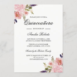 Quinceanera bloemenschildering pioenrozen Roze Paa Kaart