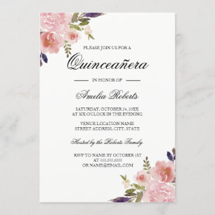 Quinceanera bloemenschildering pioenrozen Roze Paa Kaart