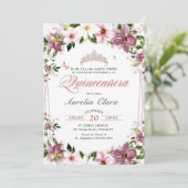 Quinceañera Bloemenvlinders Spaans Kaart (Staand voorkant)