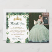 Quinceañera Bloemige Vlinder Foto Bedankkaart Kaart (Voorkant)