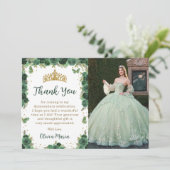 Quinceañera Bloemige Vlinder Foto Bedankkaart Kaart (Staand voorkant)