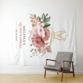 Quinceanera bloemrijke namaak gouden jurk 15e verj wandkleed (In Situ (horizontaal))